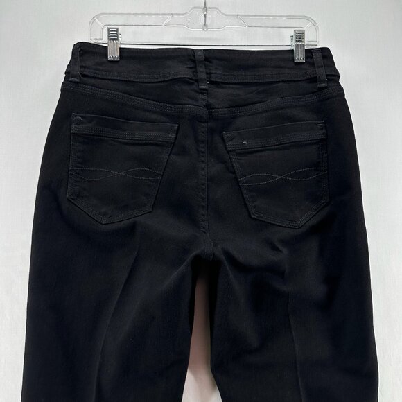 Riders by Lee Mid-Rise Bootcut Jeans Women 12 Long Stretch Denim Zip Fly Black - Picture 5 of 12